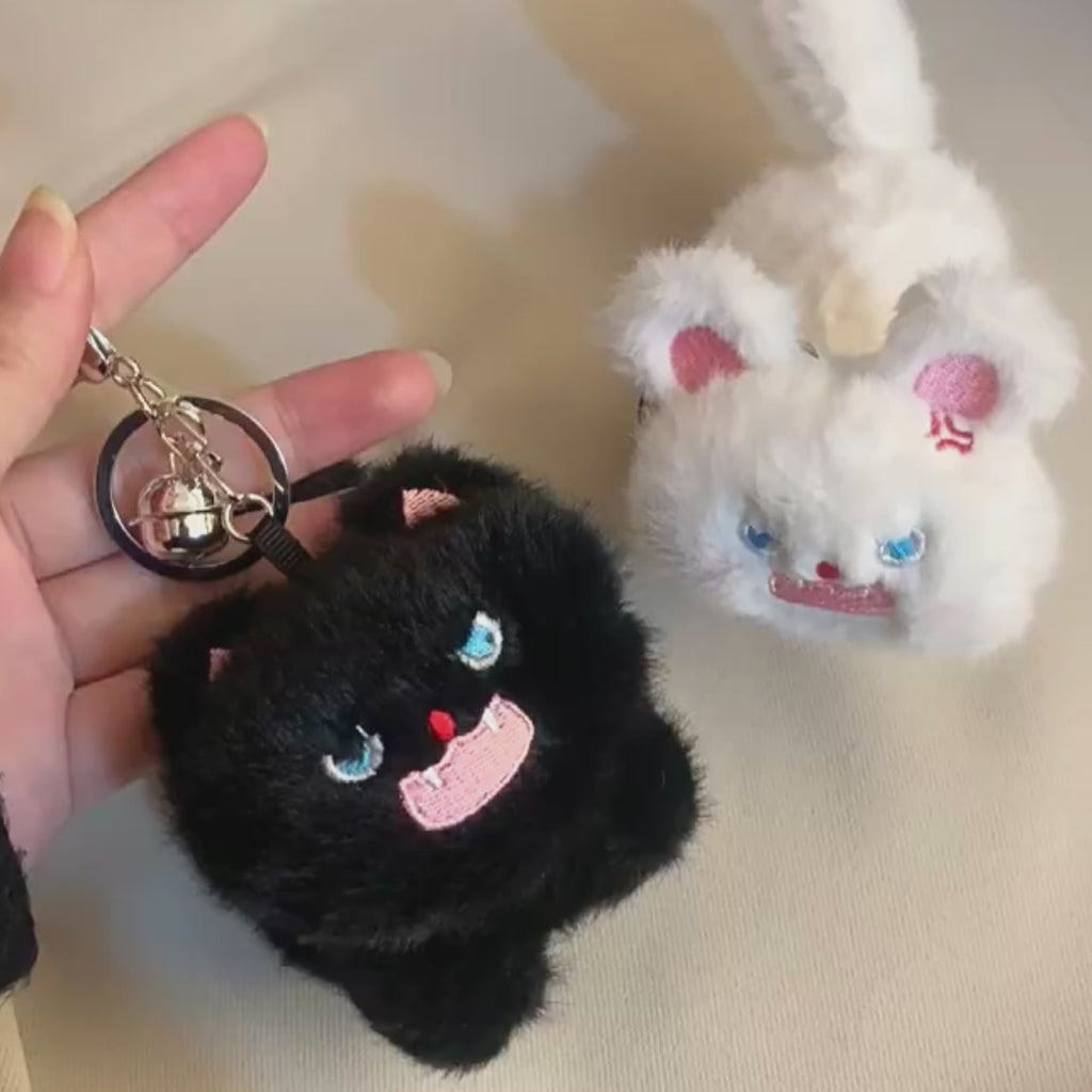 Angry Cat Plush Bag Charm