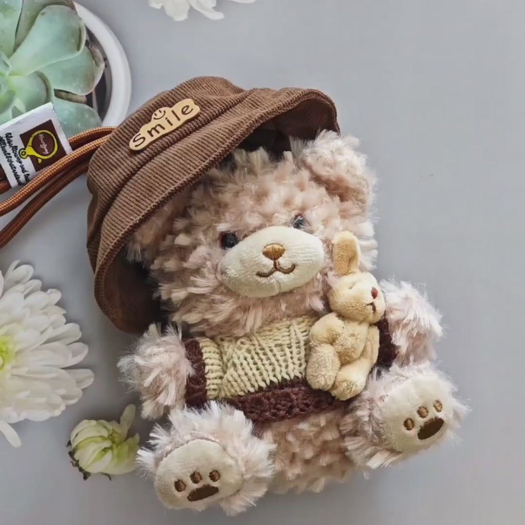 Bear Hugging Rabbit Bag Charm